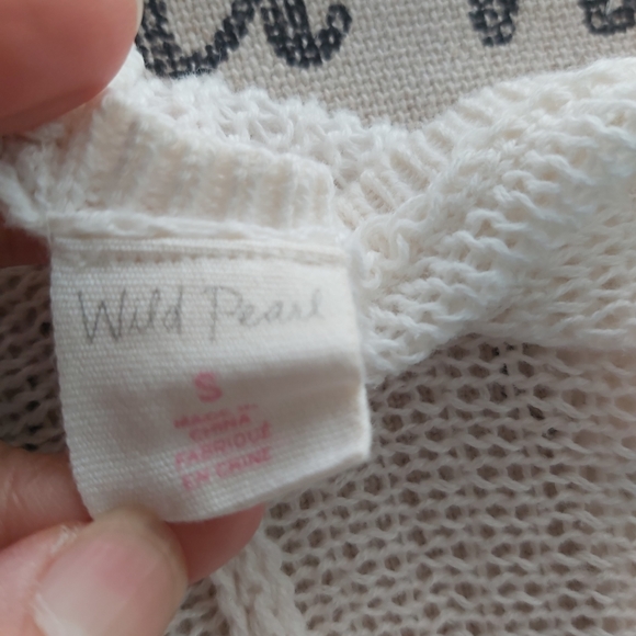 wild pearls cream gray stripes knit open cardigan long line 100% cotton - Picture 10 of 14